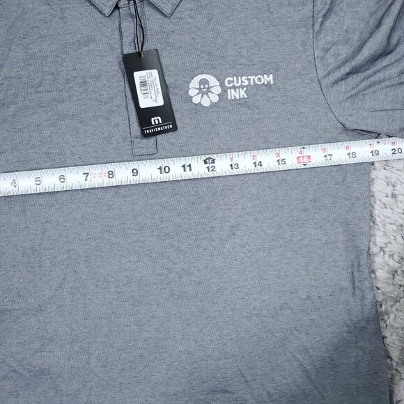 Travis Mathew Oceanside Heather Polo Shirt Size Small Gray Golf Custom Ink - Picture 7 of 7